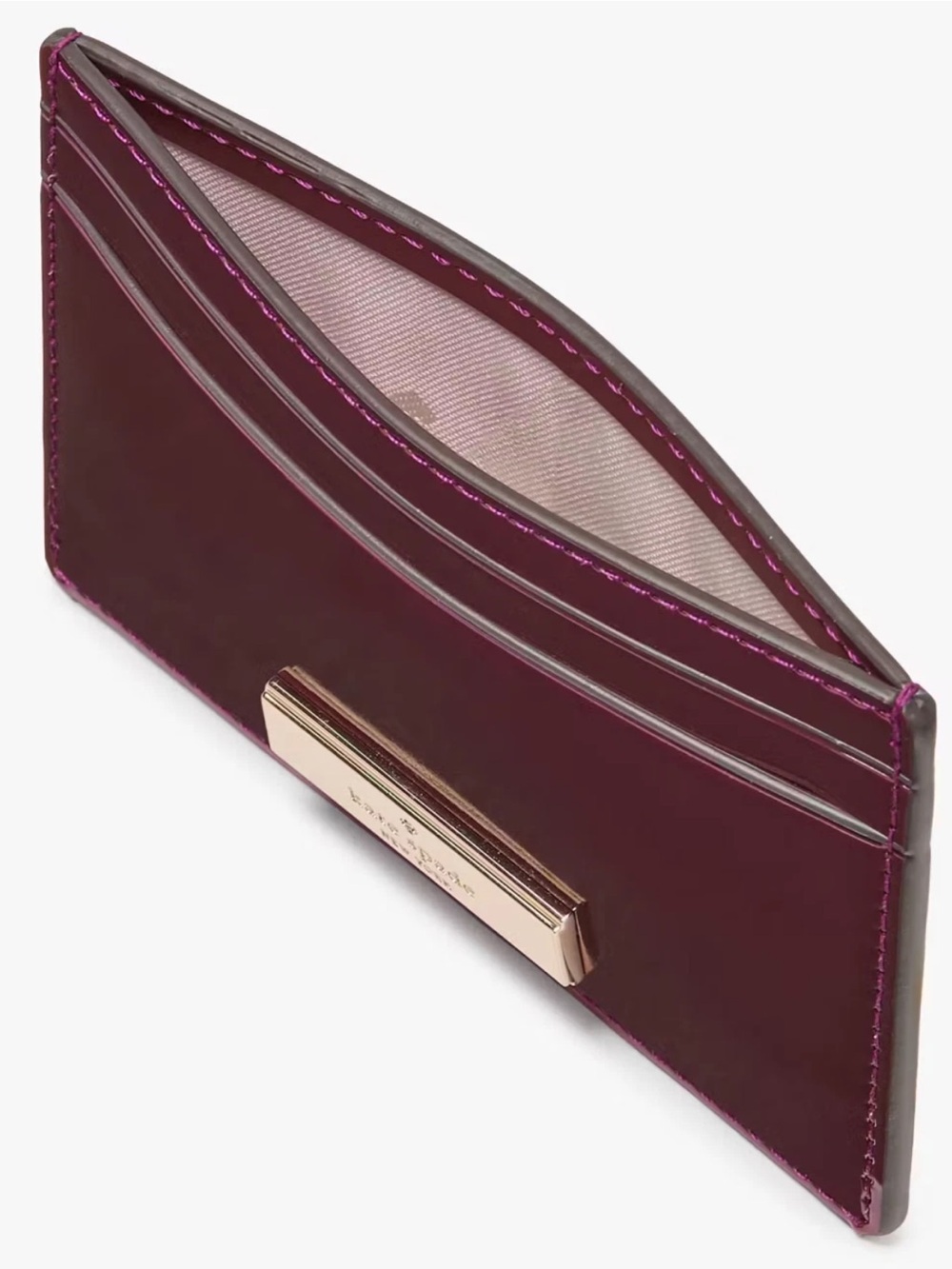 Kate Spade Kenzie Patent Slim Card Holder Dark Raspberry NIB - Picture 14 of 14